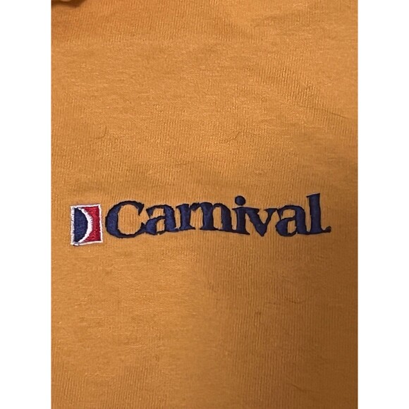 Vintage Rare Carnival Cruise Line Video Crew Employee T-Shirt Large Yellow Polo - Picture 3 of 8
